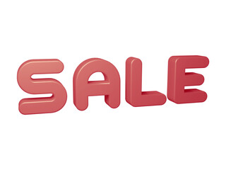 Pink sale text design in 3d rendering for business concept