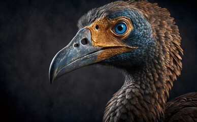 The Dodo Bird, a flightless, extinct bird with a large beak from Mauritius Island. Illustrative Generative AI.