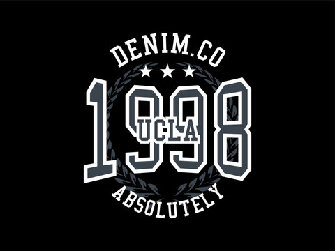 ucla varsity, design t-shirt streetwear clothing, vector typography, perfect for modern apparel