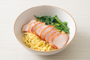 Barbecue Red Pork Noodles with Soup