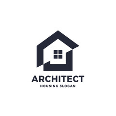 House Architect Logo Vector Icon Illustration