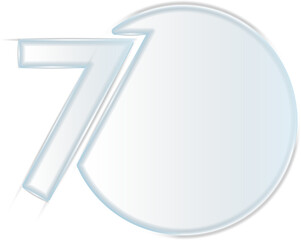 Transparent glass infographic UI template number round labels