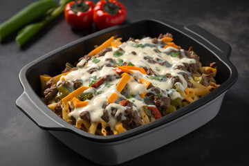 Delicious and Easy Low Carb Philly Cheesesteak Casserole Recipe for Keto Diet