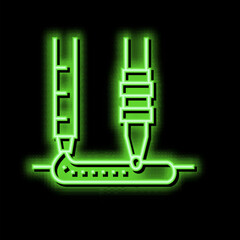 submerged arc welding neon glow icon illustration - obrazy, fototapety, plakaty