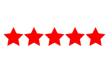 red rating star design transparent background