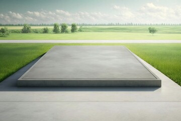 Modern concrete floor surface with natural view, generative ai image creation