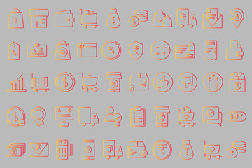e-commerce icon pack with gradient