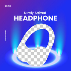 New arrival smart headphone banner for selling and promotional purpose.