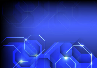 Abstract background Hi-tech, Overlapping octagon, vector illustration.