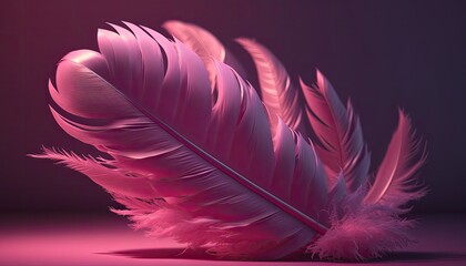 Falling pink feather generative ai