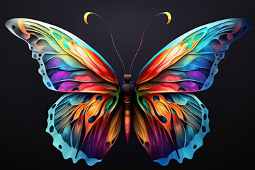 Obraz na płótnie Canvas colorful big butterfly, abstract