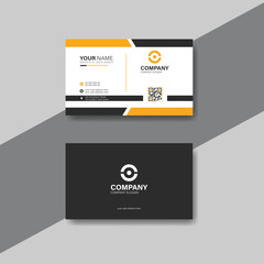 Fototapeta na wymiar Corporate modern minimalist, orange color creative business card layout. Professional modern visiting card template vector