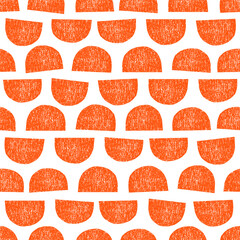 Seamless pattern with orange textured shapes