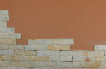 Brick wall with empty  wall texture and copy space, brown background