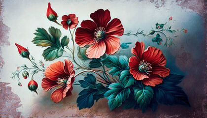Vibrant Floral Background Impressionism Art Wallpaper  |  AI Generated
