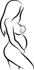 sketch of pregnant woman - 577707220