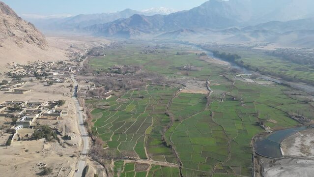 Alingar District of Afghanistan, aerial video of Laghman