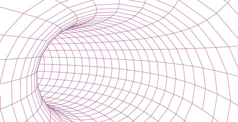 Obraz premium Abstract illustration. 3D corridor mesh. Frame tunnel.