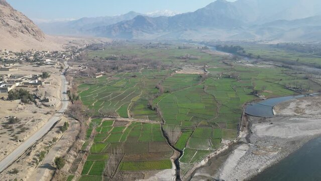 Alingar District of Afghanistan, aerial video of Laghman