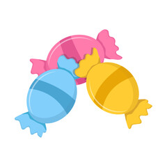  A cartoon vector illustration of a cute sweet candy