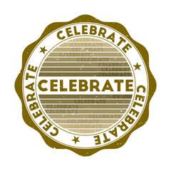 Grunge word round stamp with texture in Alligator color theme. Vintage style geometric celebrate seal with gradient stripes. Cool vector illustration.