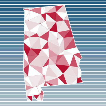 Alabama vector illustration. Alabama design on gradient stripes background. Technology, internet, network, telecommunication concept. Astonishing vector illustration.