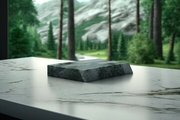 Obraz na płótnie Canvas empty marble table, generative ai image creation