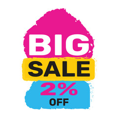 2% Big Sale Vector Design Template.