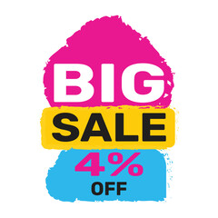 4% Big Sale Vector Design Template.