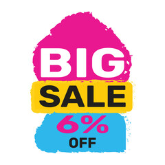 6% Big Sale Vector Design Template.