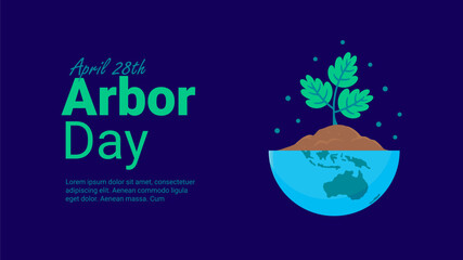 dark arbor day banner template design