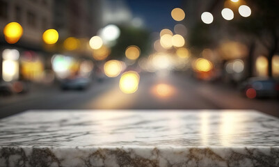 empty marble table, generative ai image creation