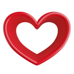 Red heart. Realistic 3d design icon heart symbol love.Romantic 3d  illustration