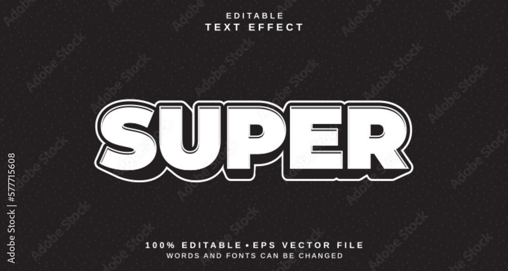 Poster editable text style effect - super text style theme.