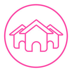 pink three home icon circle