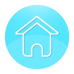 blue home icon circle