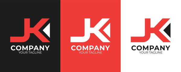 JK letter clean modern and minimalist logo brand identity design