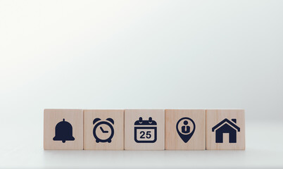 wooden block and notification icon