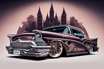 old car in the city