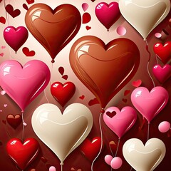 Love celebration background wallpaper created with Generative AI