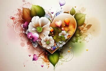Love card / letter background wallpaper created with Generative AI