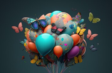 Love celebration background wallpaper created with Generative AI