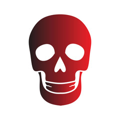set of skull head logo, icon, isolated on white background. head, skull, bone, face, skeleton, smile, dead, danger, toxic, red, black, white, sticker, clipart, doodle, simple, vector illustration