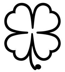 Shamrock four-leaf clover icon elements
