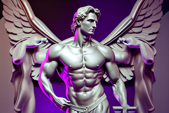 Beautiful abstract Olympian God Hermes background. Generative AI technology.