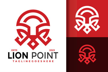 Lion mark point logo vector icon illustration