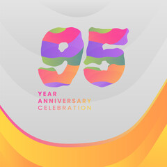 95 Years Annyversary Celebration. Abstract numbers with colorful templates. eps 10.