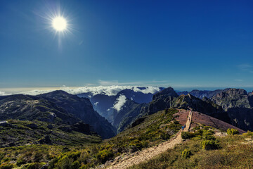 Naklejka na ściany i meble Madeira, from Pico do Arieiro, above the clouds, Portugal, EU, Europe