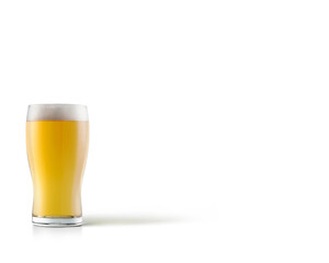 Blonde Beer Glass isolated on white background