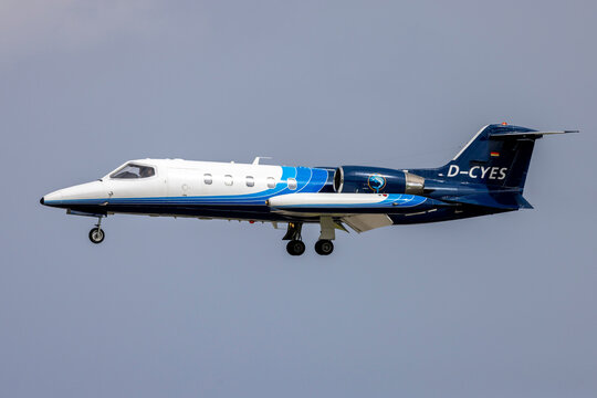 Luqa, Malta - February 26, 2023: Air Alliance Gates Learjet 35 (REG: D-CYES) in a very nice color scheme.